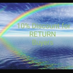 REPEAT CUSTOMER? Message  me for 10% discount on your bundle of ANY item.